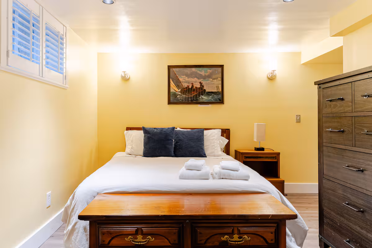 Downstairs primary bedroom with private bathroom